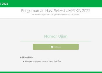 Langkapan layar laman pengumuman UM PTKIN