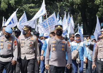 Polresta Bandung Amankan Unjuk Rasa Ratusan Pekerja SPN di PNBB