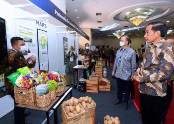 Jokowi resmikan kemitraan inklusif UMKM naik kelas. (Instagram/jokowidodo)