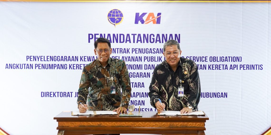 KAI Tandatangani Kontrak PSO KA Ekonomi dan Subsidi KA Perintis Senilai Rp2,67 Triliun