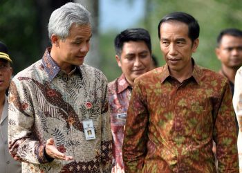 Joko Widodo bersama Ganjar Pranowo