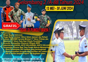 TNI-AU Buka Penerimaan Tamtama Gelombang II/A-88 Tahun 2024, Simak Ketentuannya!