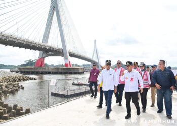 Menteri Perhubungan Budi Karya Sumadi saat meninjau Pelabuhan Punggur. (Foto: Kemenhub RI).