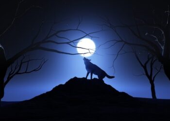 Ilustrasi serigala melolong. (Foto: Freepik).