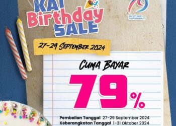 Peringati HUT Ke-79 KAI, Ada Promo Tiket Cuma Bayar 79 Persen Naik Kereta Api