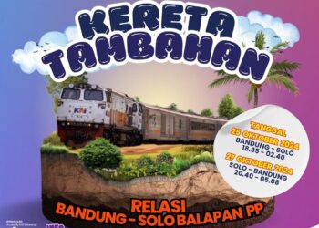 PT KAI Daop 2 Jalankan Kereta Tambahan Bandung – Solobalapan Malam