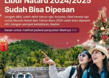 Tiket Kereta Api untuk Liburan Natal & Tahun Baru 2024/2025 Sudah Bisa Dipesan
