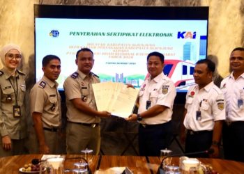 KAI Divre II Sumbar Dapat e-Sertipikat, Aset Negara Aman!